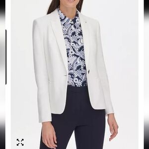 Women’s Tommy Hilfiger White Textured Blazer - With Elbow Patches